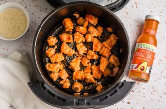 Air Fryer Buffalo Salmon Bites (Easy 10 Minute Dinner)